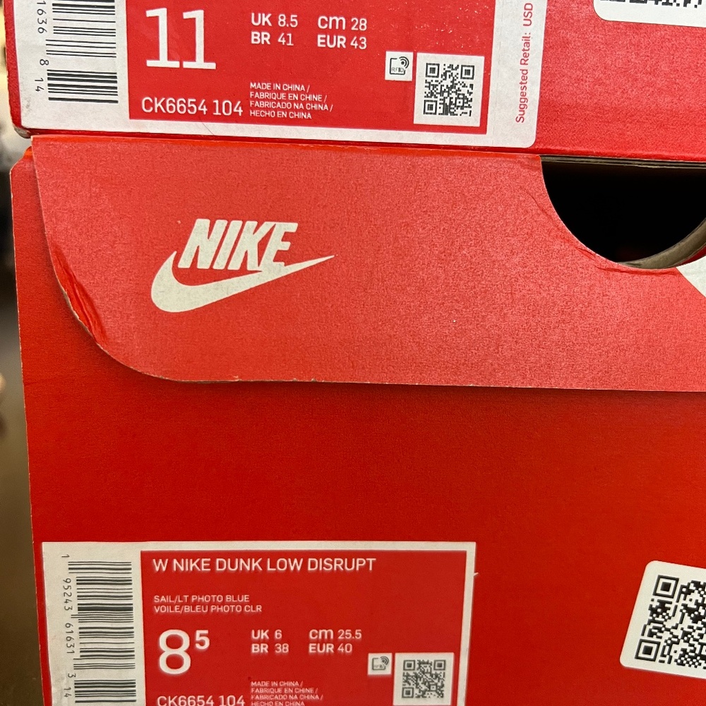 New Nike dunk low disrupt sneakers orange and blue